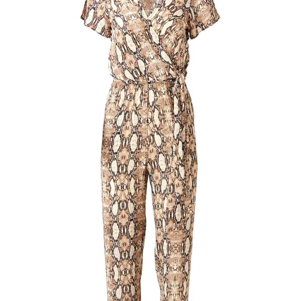 Tie-Front Python Jumpsuit - Picture 3 of 6